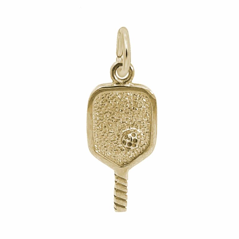 10K Yellow Gold Pickleball Paddle Charm Charms & Pendants