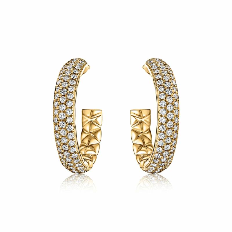 14K Diamond Hoop Earrings Earrings