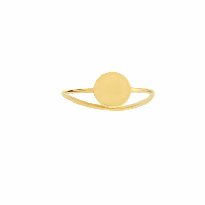 14K Engravable Disc Wire Ring Jewelry