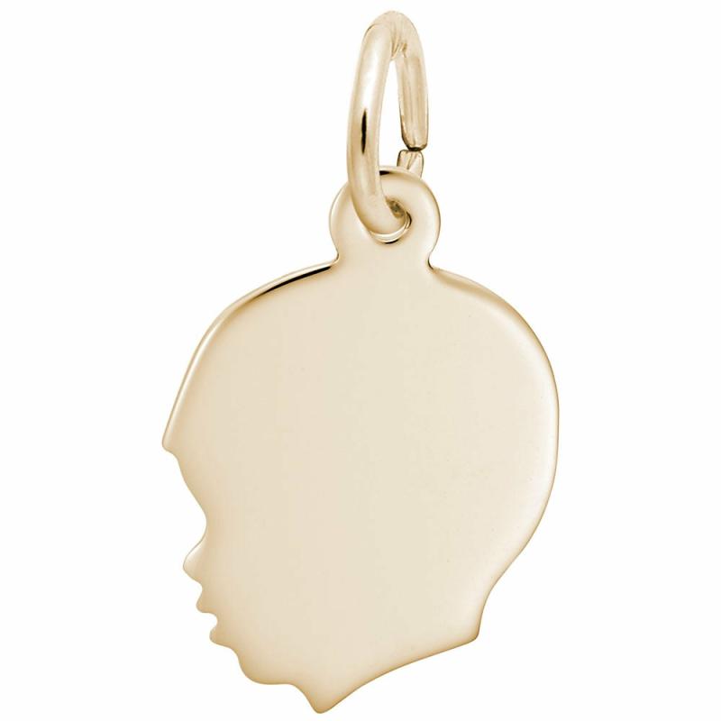 14K Flat Boy’s Head Charm Charms & Pendants