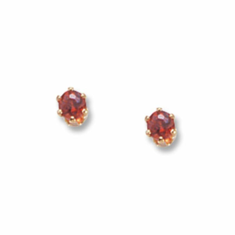 14K Garnet Stud Earrings Earrings