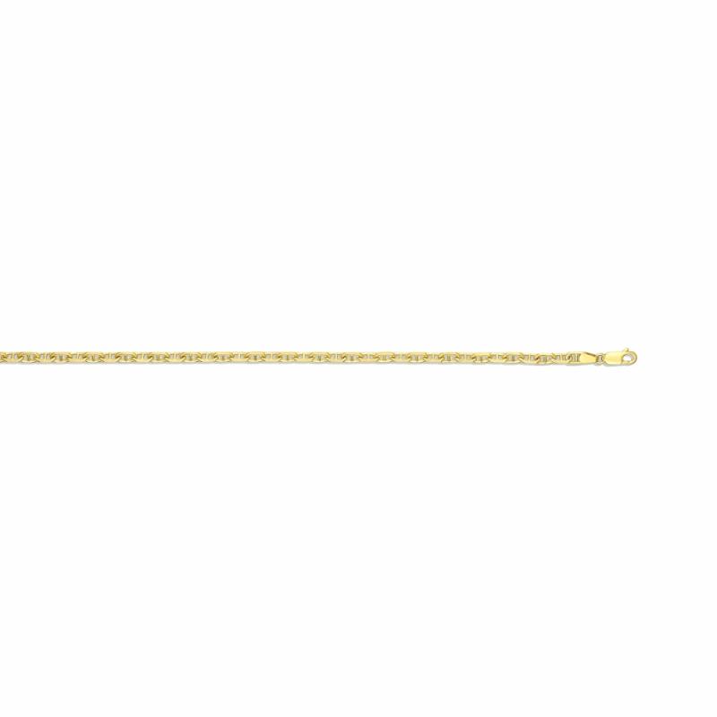 14K Gold Alternating Marine Link Chain, 22″ Jewelry