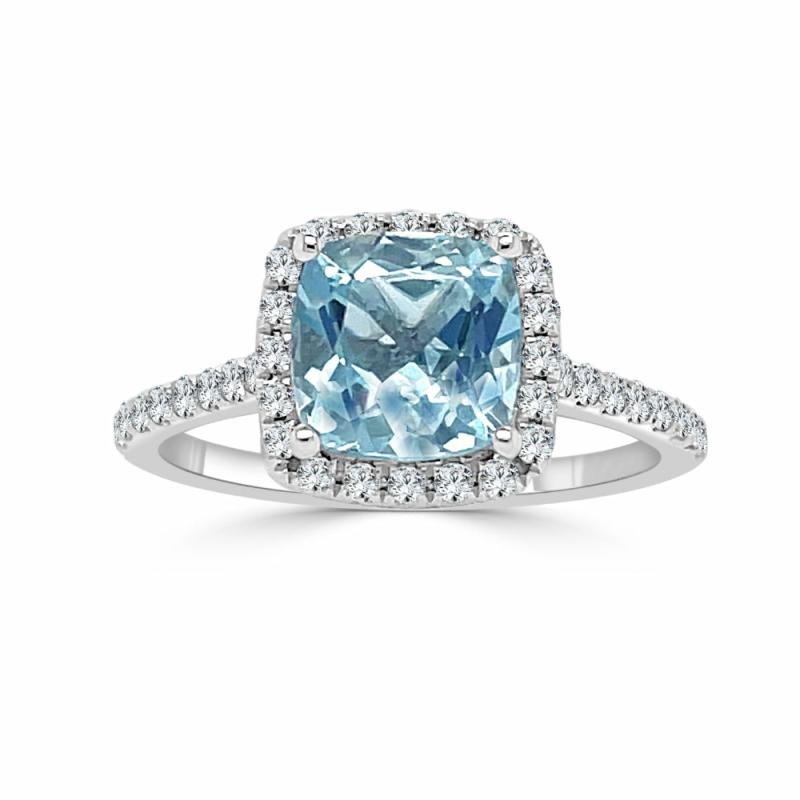 14K Gold Aquamarine And Diamond Ring Jewelry