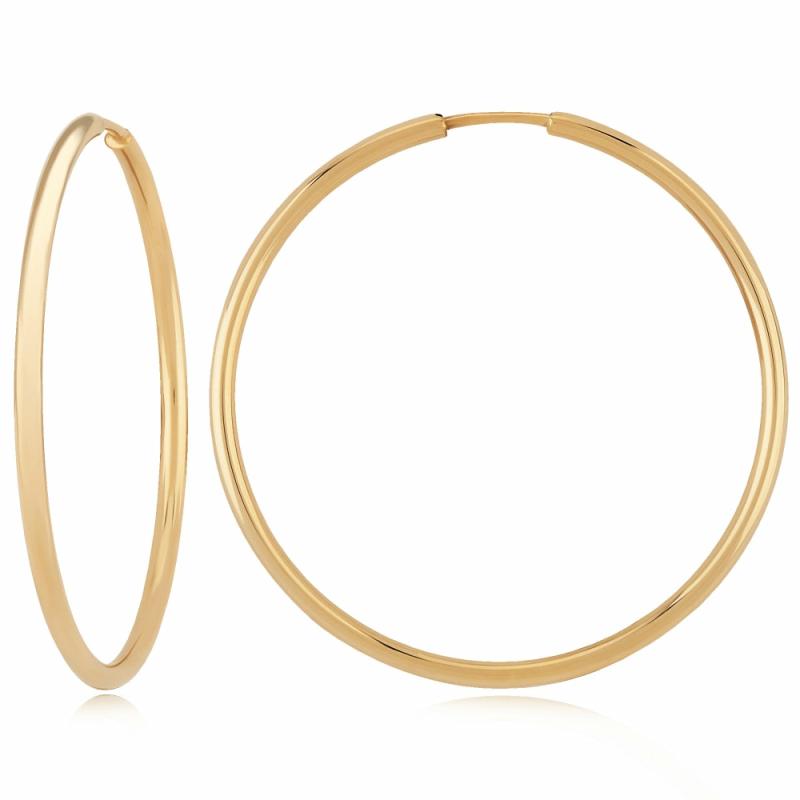 14K Gold Endless Hoop Earrings Earrings