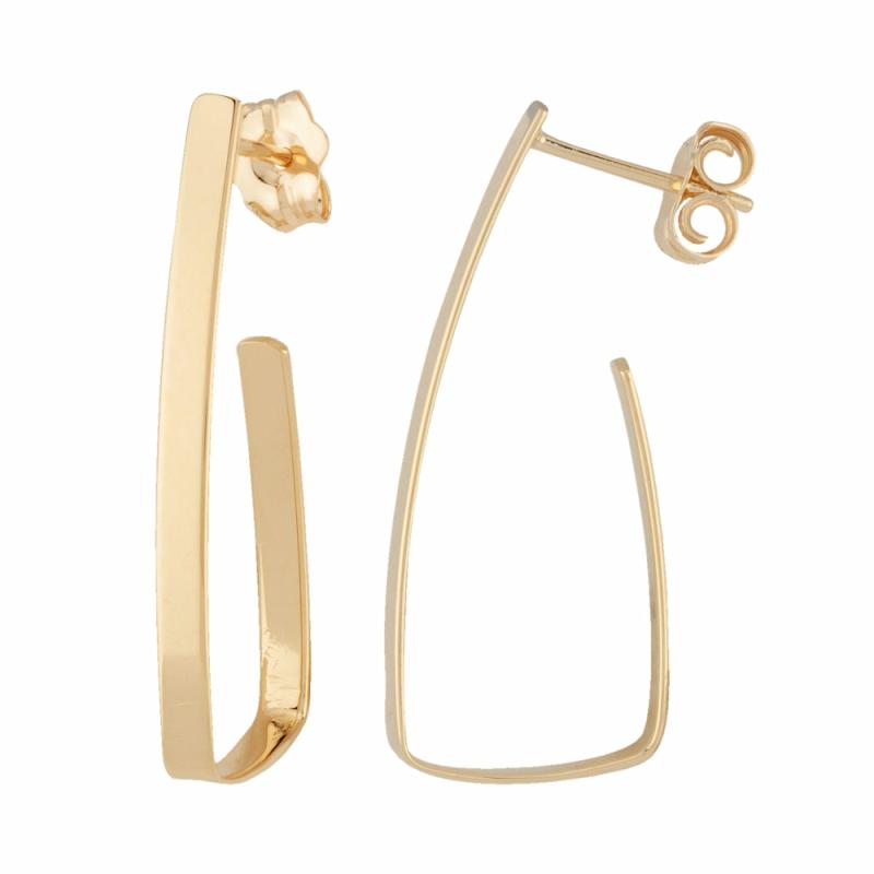 14K Gold Flat J Hoop Earring Earrings