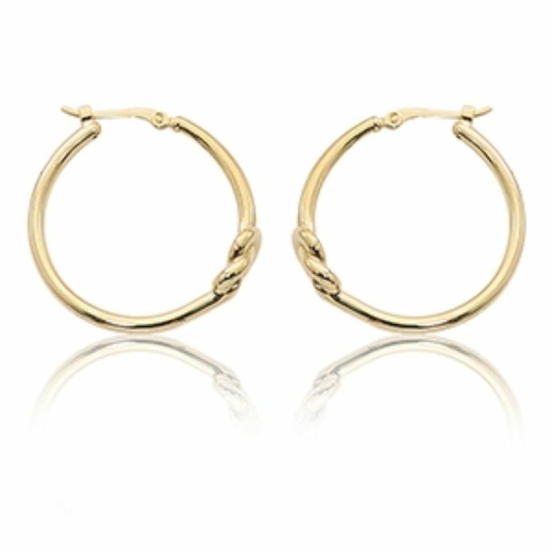 14K Gold Knot Hoop Earrings Earrings