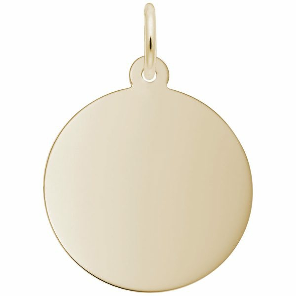 14K Gold Medium Round Disc Charm Charms & Pendants