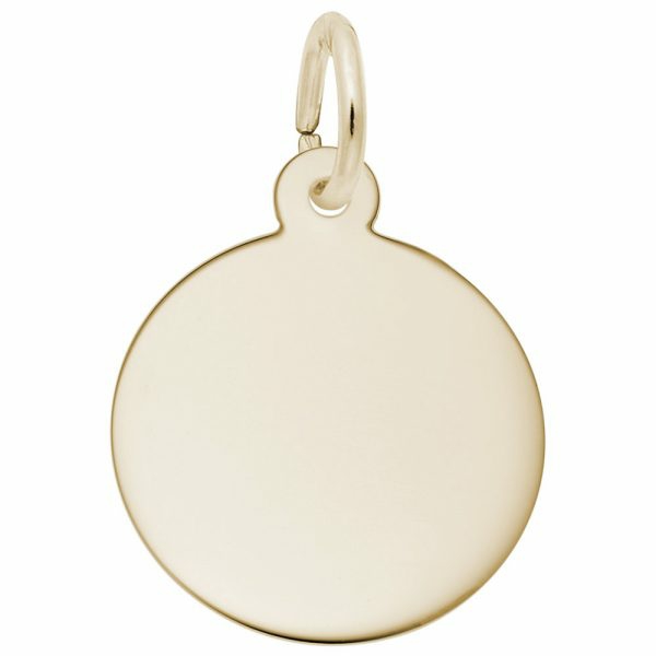 14K Gold Petite Round Disc Charm Charms & Pendants