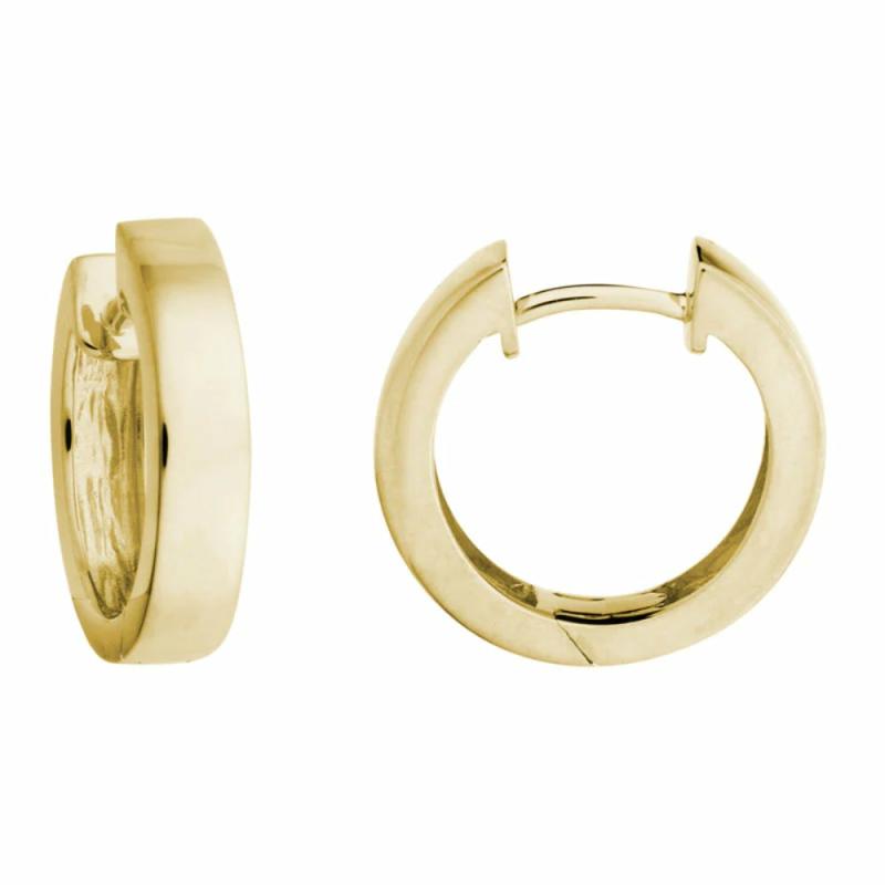 14K Gold Square Edge Hoop Earrings Earrings