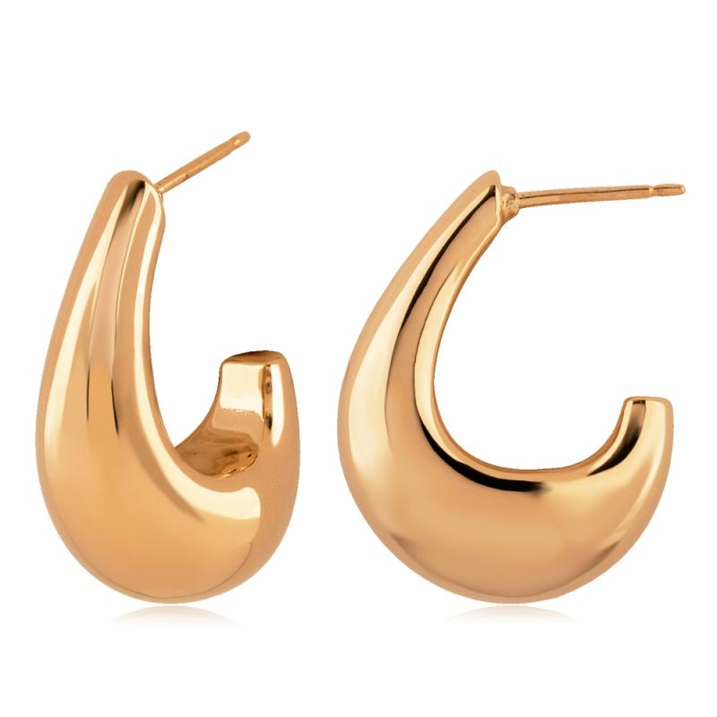 14K J Hoop Earrings Earrings