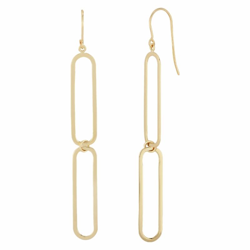 14K Paperclip Dangle Earrings Earrings