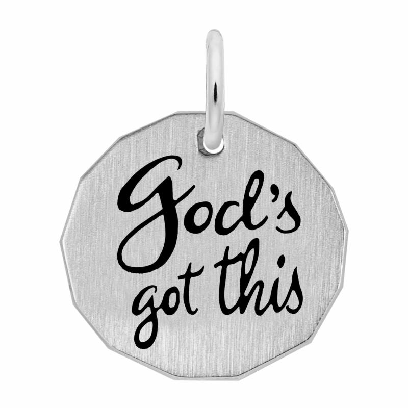 14K White Gold God’s Got This Charm Charms & Pendants