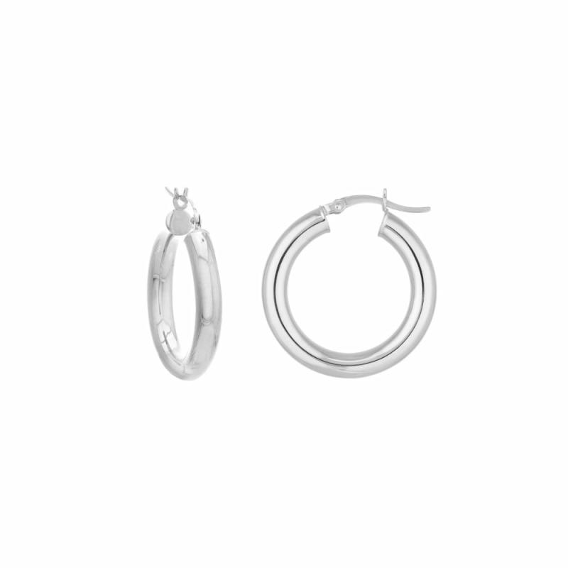 14K White Gold Hoop Earrings Earrings