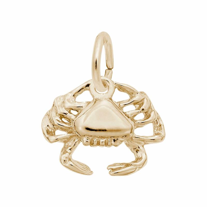 14K Yellow Gold Crab Accent Charm Charms & Pendants