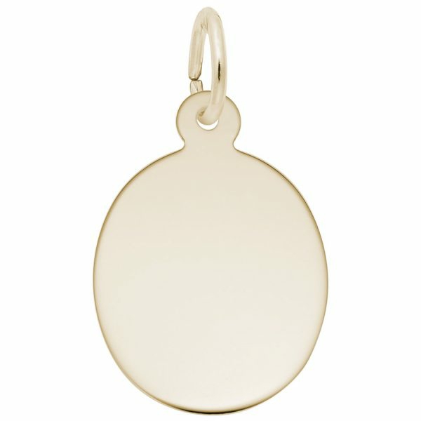 14K Yellow Gold Oval Disc Charm Charms & Pendants