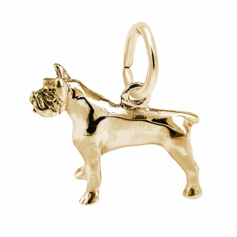 14K Yellow Gold Pitbull Charm Charms & Pendants