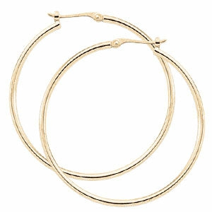 14K Yellow Gold Polished Hoop Earrings Earrings