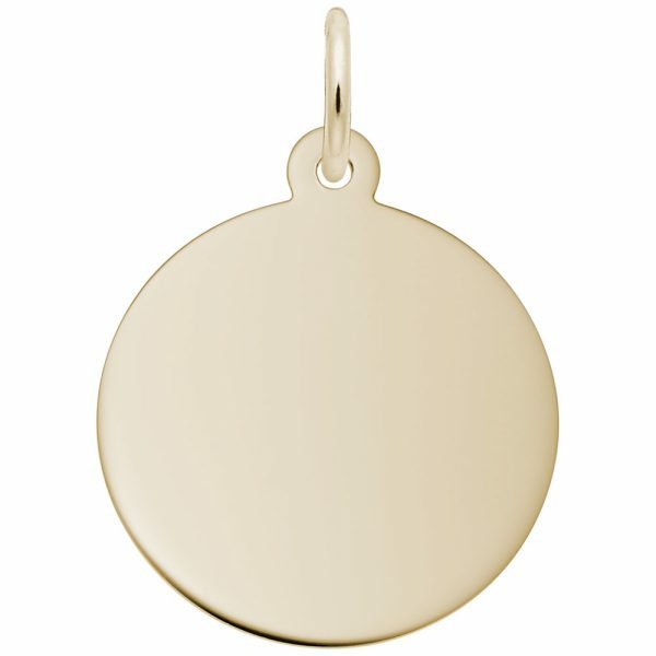 14K Yellow Gold Round Disc Charm Charms & Pendants