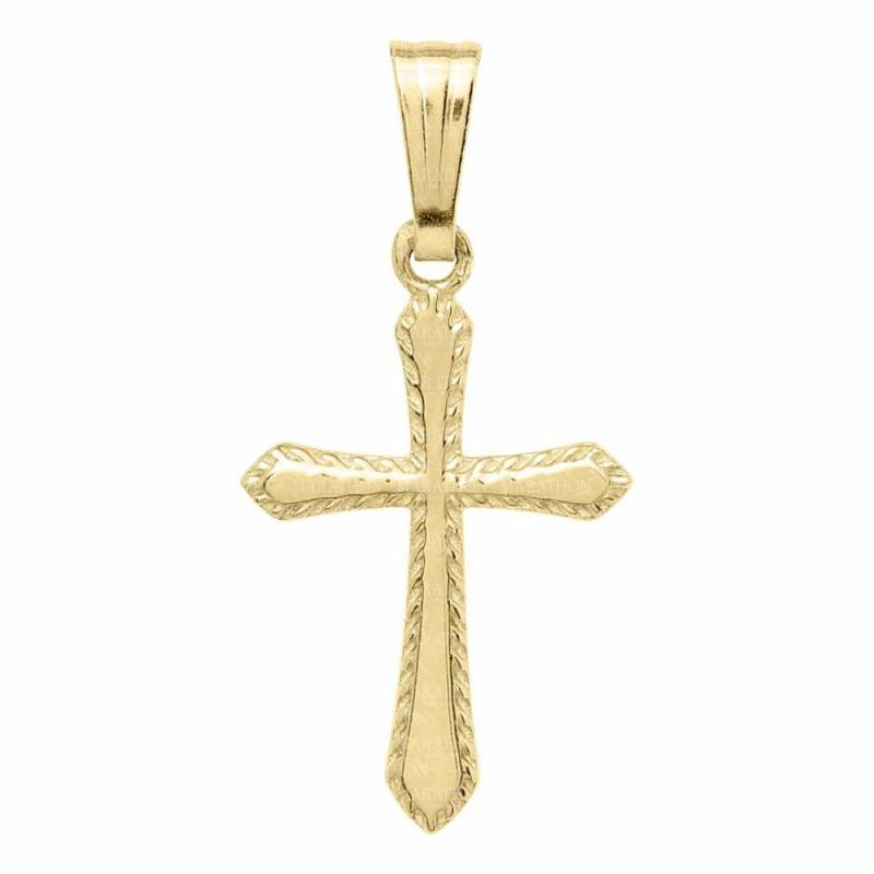 14Y Gold Children’s Cross Pendant Necklace 15″ Children's Jewelry