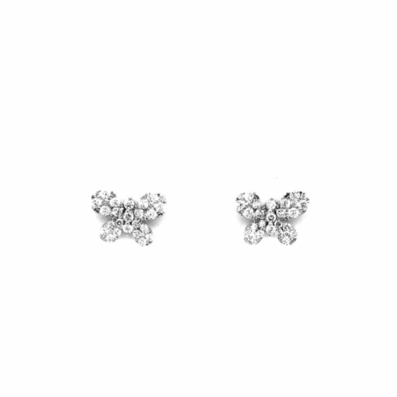 18K Diamond Butterfly Stud Earrings Earrings