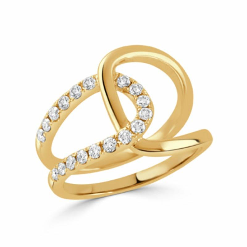 18K Diamond Double Loop Ring Jewelry