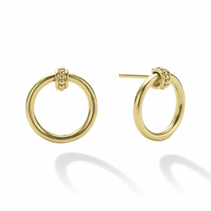 18K Gold Meridian Circle Stud Earrings Earrings