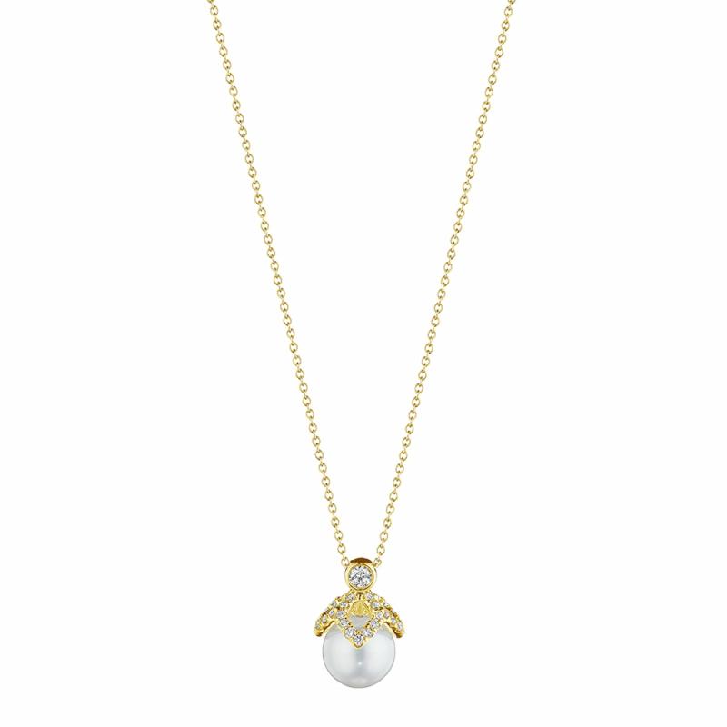 18K Petal Cap Pearl Pendant Jewelry