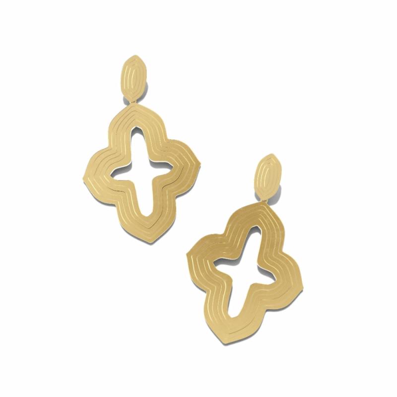 Abbie Gold Metal Statement Earrings Earrings