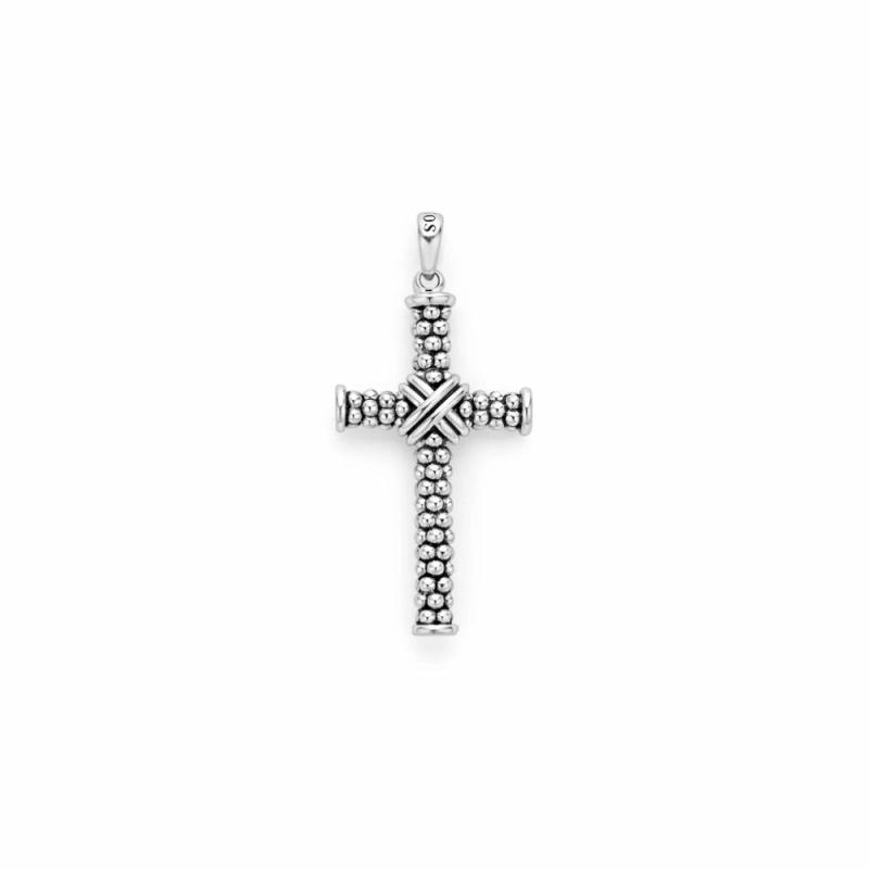 Anthem Caviar Beaded X Cross Amulet Charms & Pendants