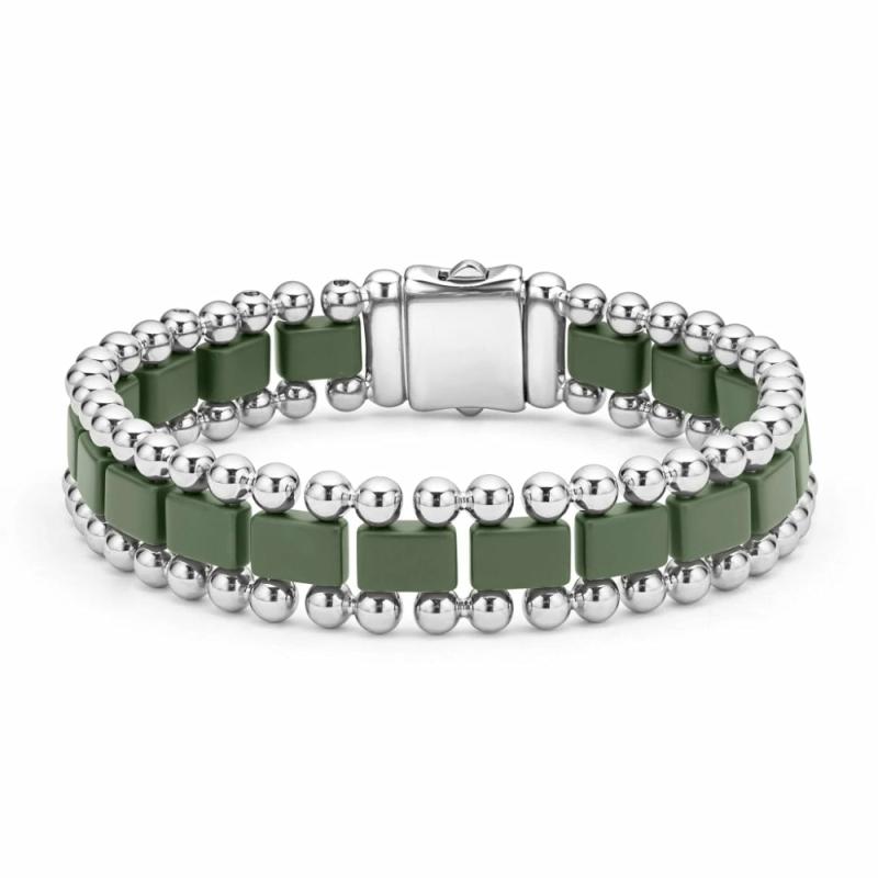 Anthem Matte Hunter Green Ceramic Link Bracelet Bracelets