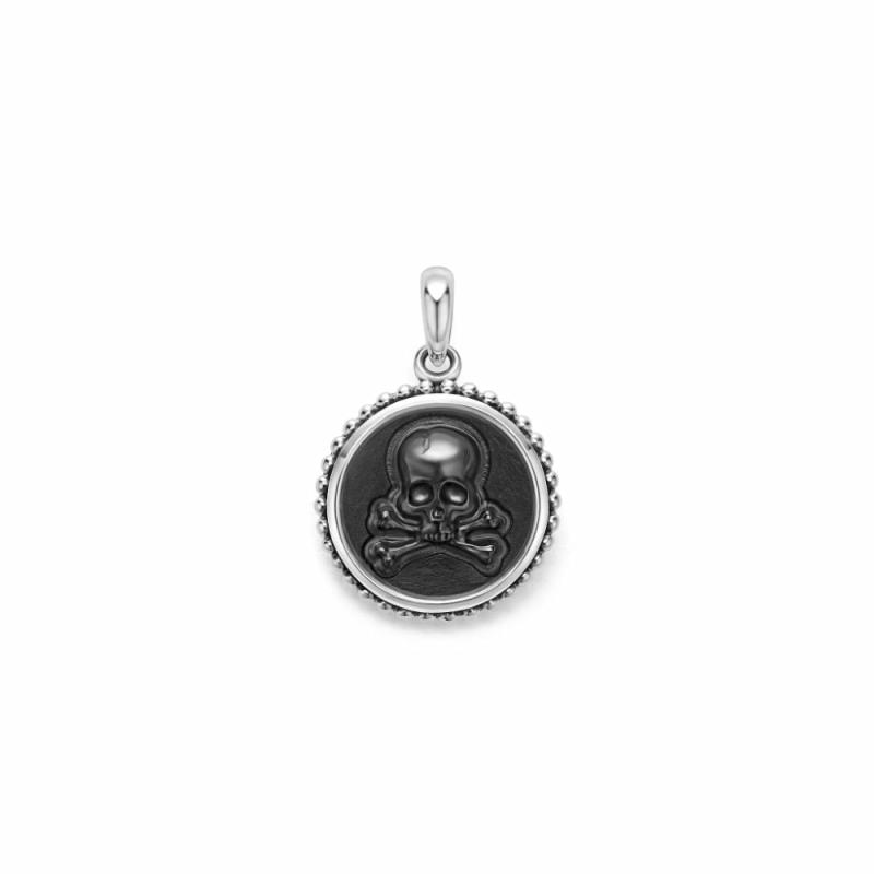 Anthem Small Onyx Skull Crossbone Amulet Charms & Pendants