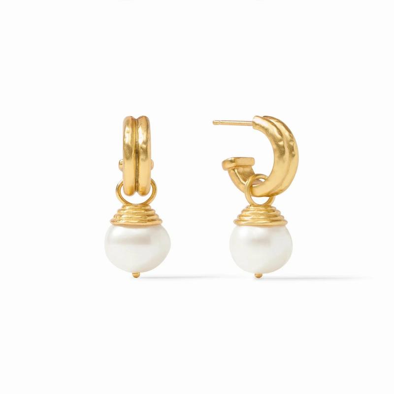 Astor Pearl Hoop & Charm Earrings Earrings