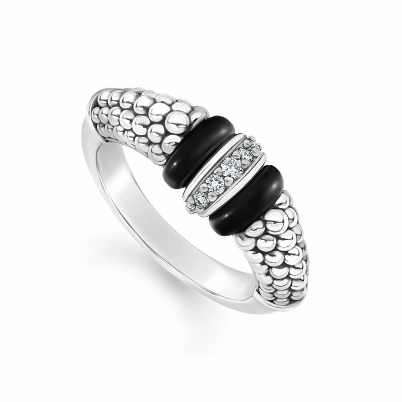 Black Caviar Ceramic Diamond Ring Jewelry