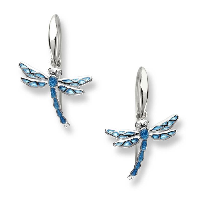 Blue Dragonfly Wire Earrings Earrings