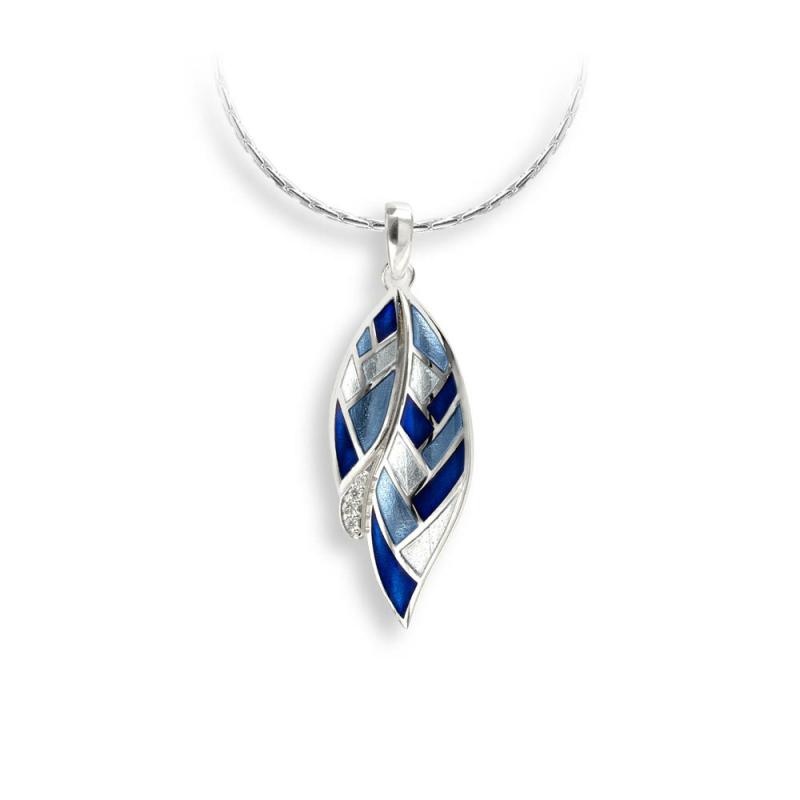 Blue Harliquin Feather Necklace Jewelry