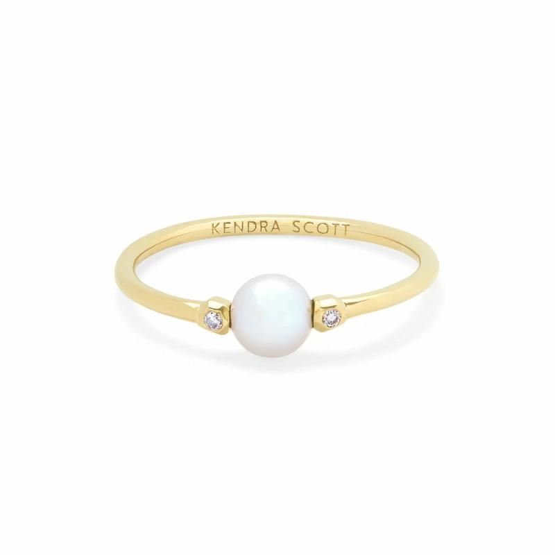 Cathleen 14K Yellow Gold Band Ring In Pearl Jewelry