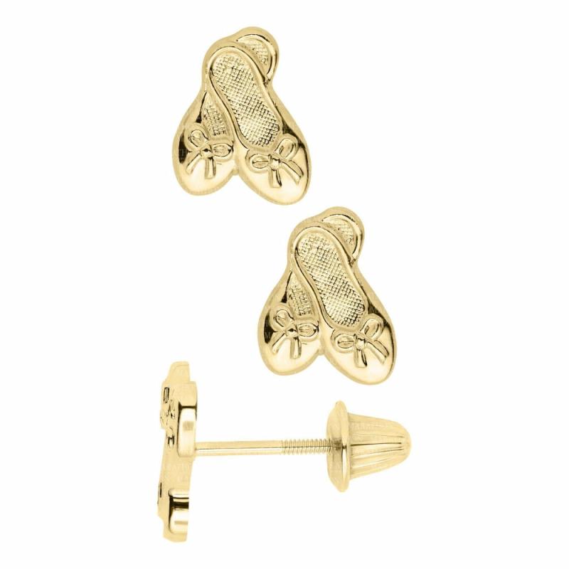 Children’s 14K Ballet Slippers Stud Earrings Children's Jewelry