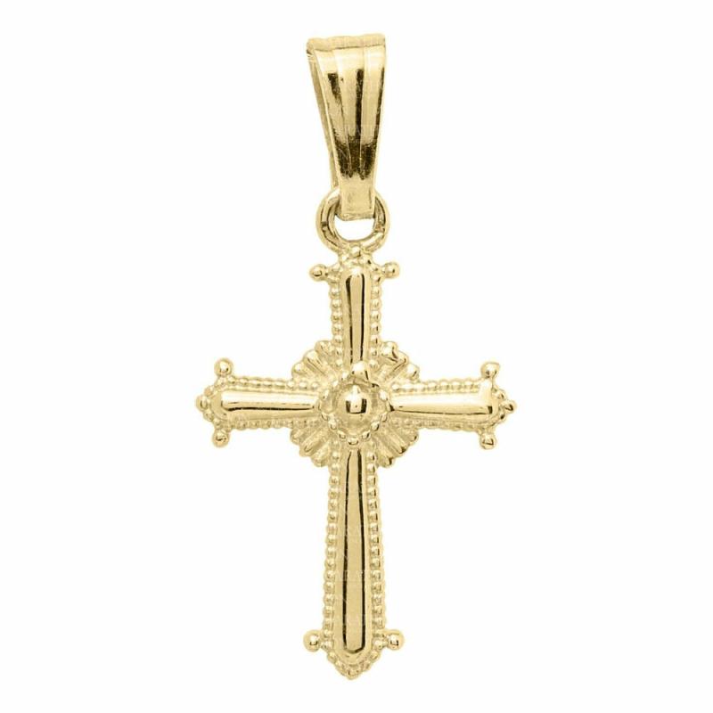 Children’s 14K Beaded Cross Pendant Necklace Children's Jewelry