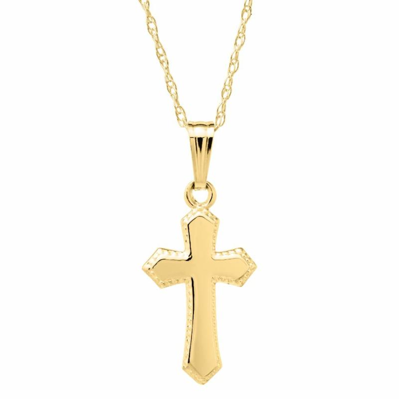 Children’s 14K Cross Pendant Necklace 15″ Children's Jewelry