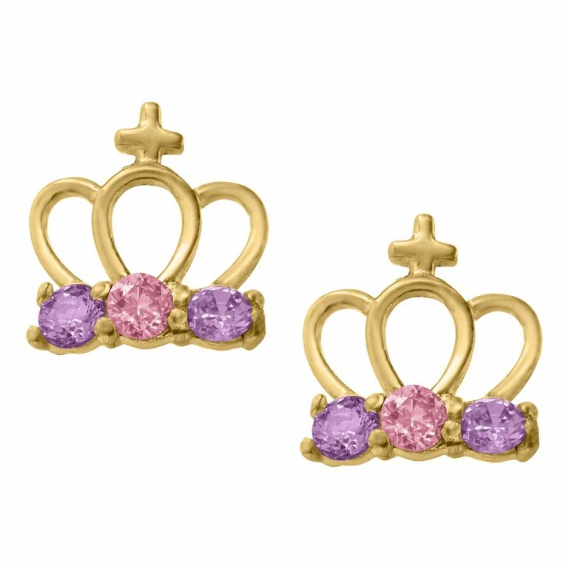 Children’s 14K Crown Stud Earrings Children's Jewelry