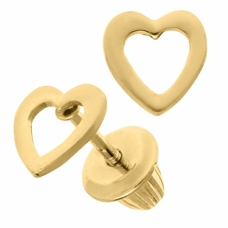 Children’s 14K Gold Heart Earrings Children's Jewelry