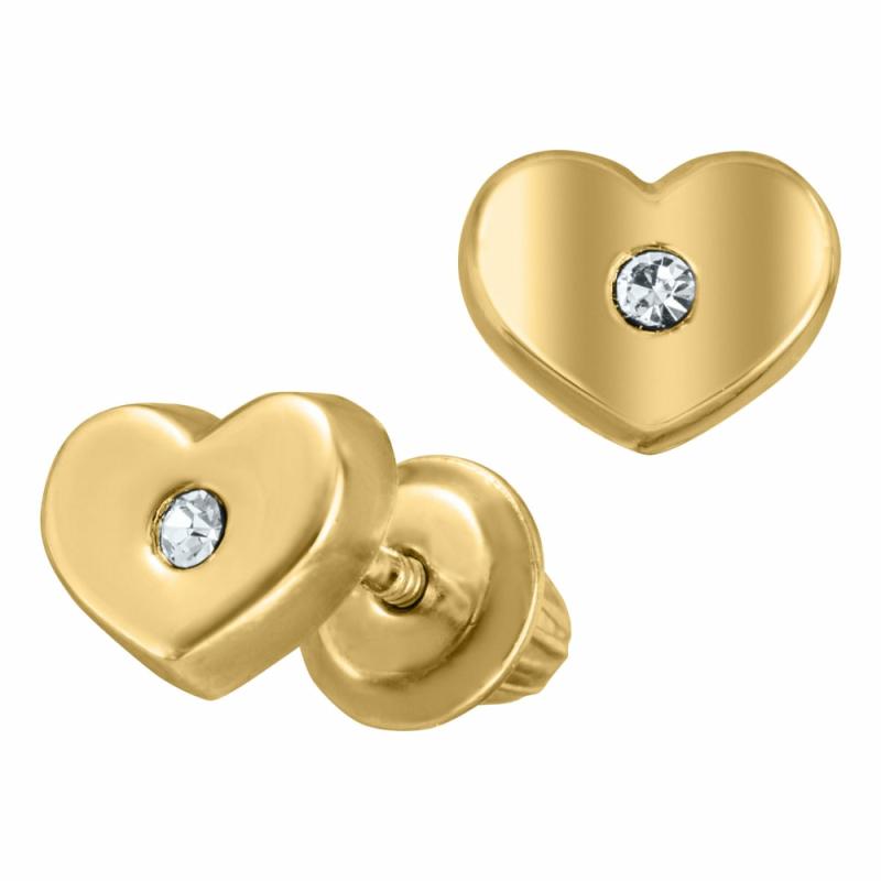 Children’s 14K Gold Heart Earrings Children's Jewelry