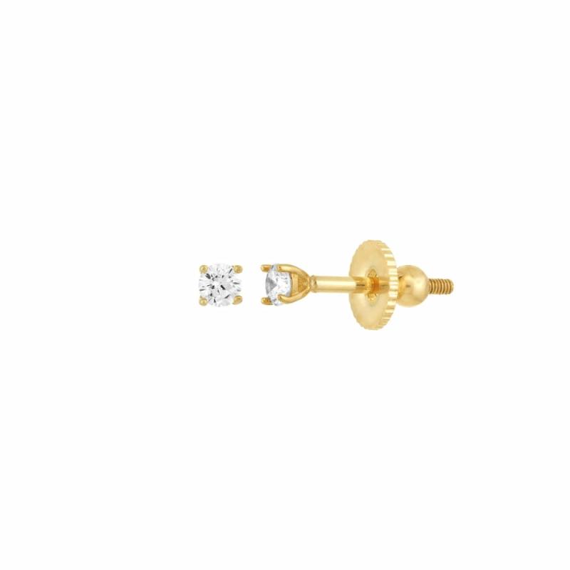 Children’s 14K Yellow Gold Cz Stud Earrings Children's Jewelry