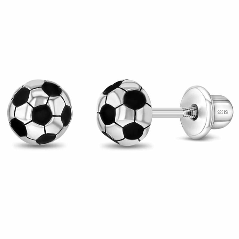 Children’s Enamel Soccer Ball Earrings Children's Jewelry