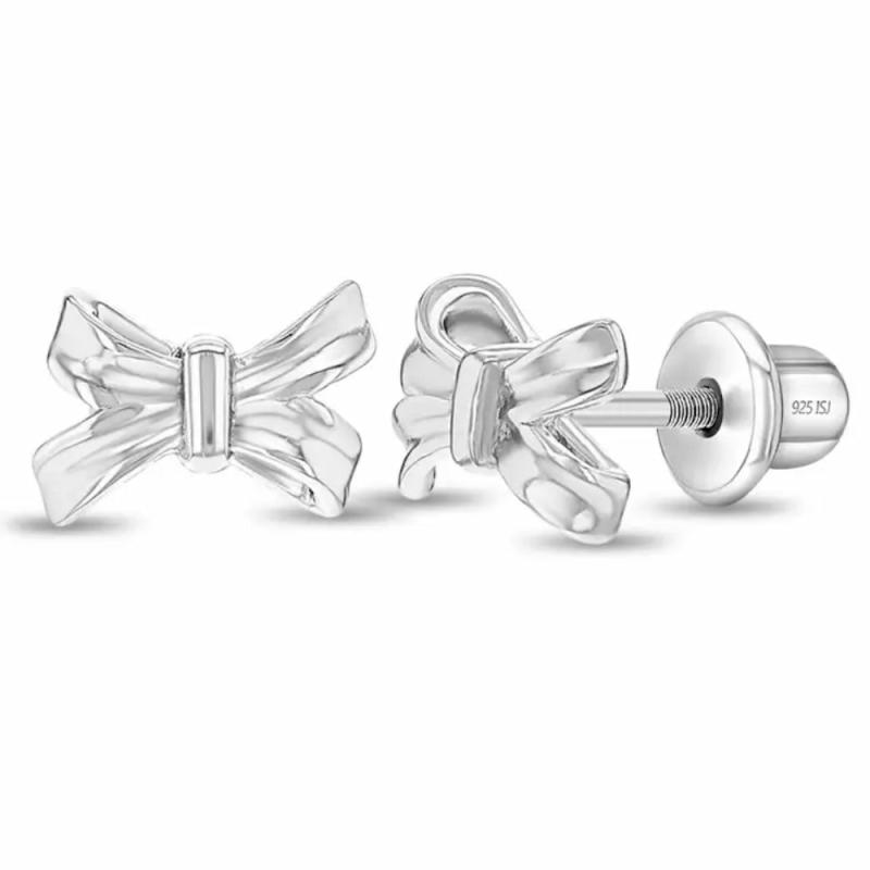 Children’s Silver Bow Stud Earrings Children's Jewelry