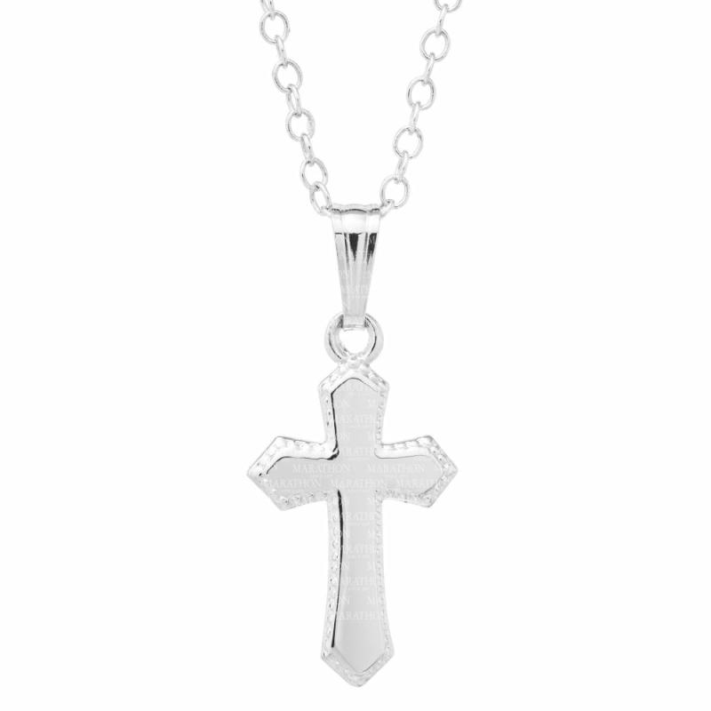 Children’s Silver Cross Pendant Necklace 15″ Children's Jewelry