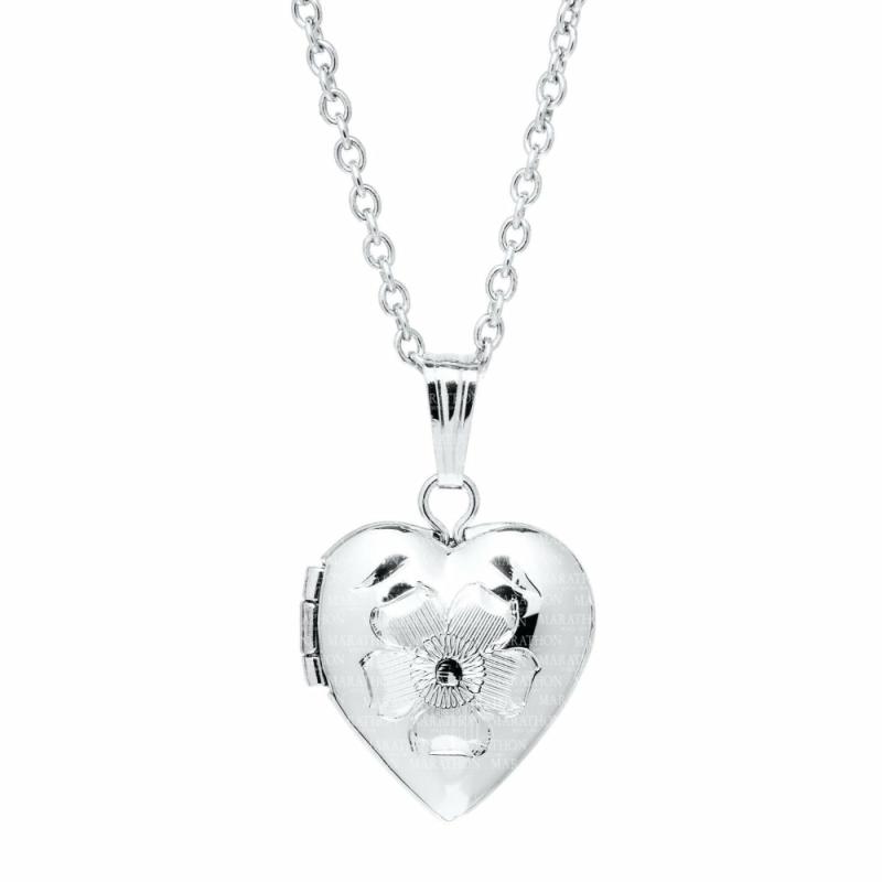 Children’s Silver Heart Locket 15″ Children's Jewelry