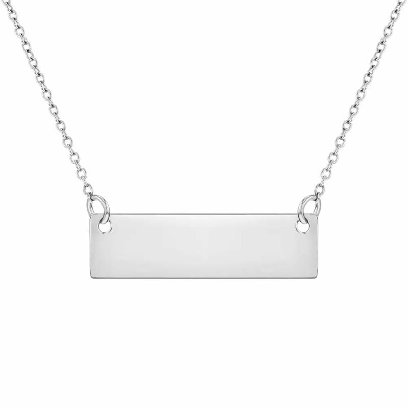 Children’s Silver Polished Name Plate Pendant Necklace Children's Jewelry