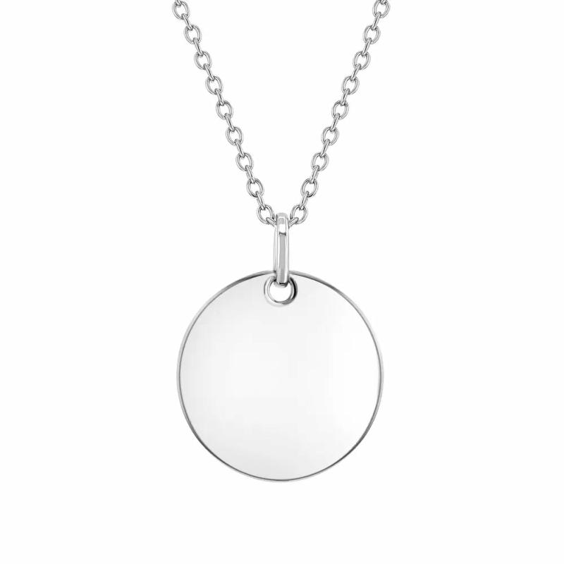 Children’s Silver Small Engravable Round Disc Necklace Children's Jewelry