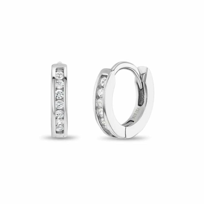 Children’s Small Channel Cz Hoop Earrings Children's Jewelry